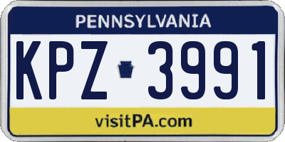 PA license plate KPZ3991
