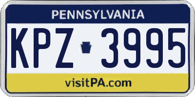 PA license plate KPZ3995