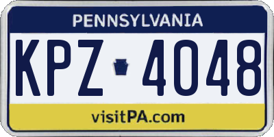 PA license plate KPZ4048