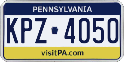 PA license plate KPZ4050