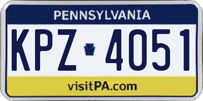 PA license plate KPZ4051