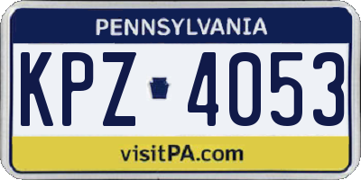 PA license plate KPZ4053