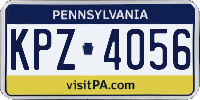 PA license plate KPZ4056