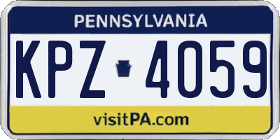 PA license plate KPZ4059
