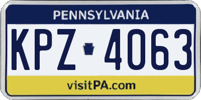 PA license plate KPZ4063