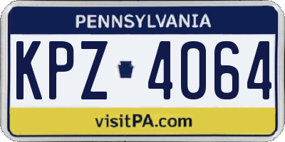 PA license plate KPZ4064