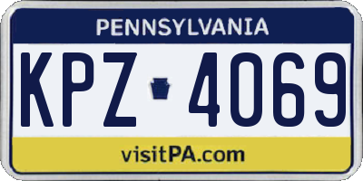 PA license plate KPZ4069