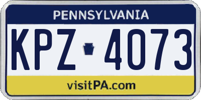 PA license plate KPZ4073