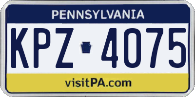 PA license plate KPZ4075