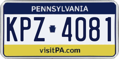 PA license plate KPZ4081
