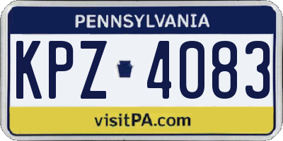 PA license plate KPZ4083