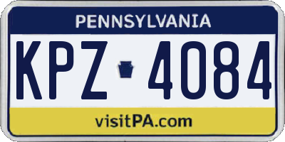 PA license plate KPZ4084