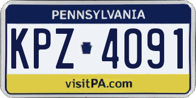 PA license plate KPZ4091