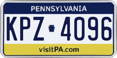 PA license plate KPZ4096