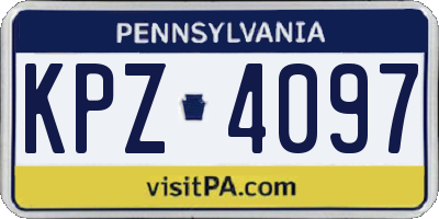 PA license plate KPZ4097