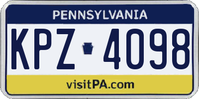 PA license plate KPZ4098