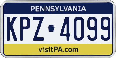 PA license plate KPZ4099