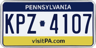 PA license plate KPZ4107