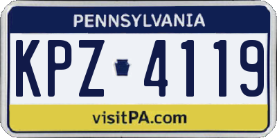 PA license plate KPZ4119