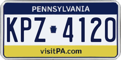 PA license plate KPZ4120