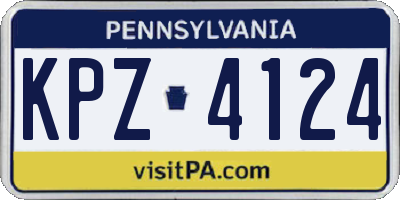 PA license plate KPZ4124
