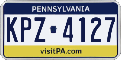 PA license plate KPZ4127