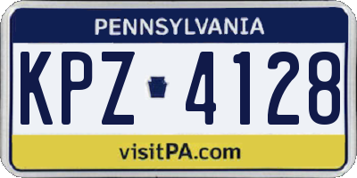 PA license plate KPZ4128