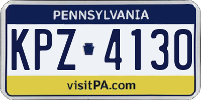 PA license plate KPZ4130