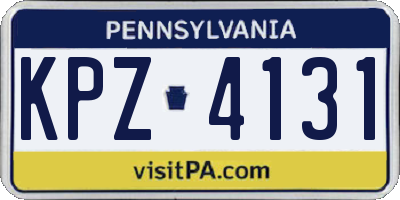 PA license plate KPZ4131