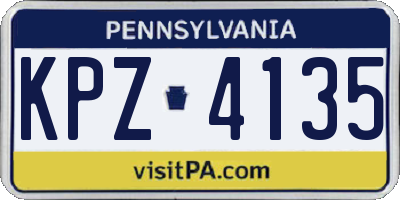 PA license plate KPZ4135