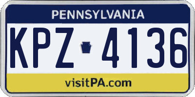 PA license plate KPZ4136