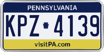 PA license plate KPZ4139