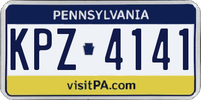 PA license plate KPZ4141