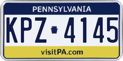 PA license plate KPZ4145