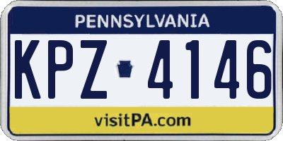 PA license plate KPZ4146