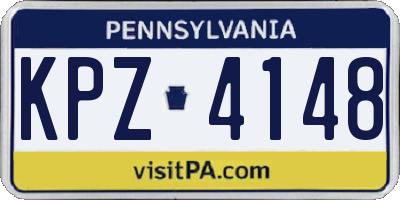 PA license plate KPZ4148