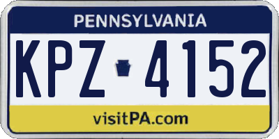 PA license plate KPZ4152
