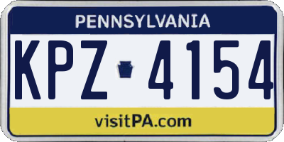 PA license plate KPZ4154