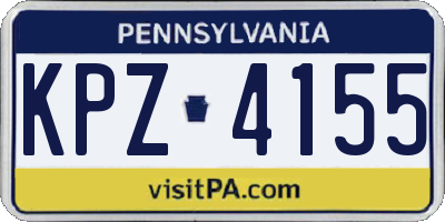 PA license plate KPZ4155