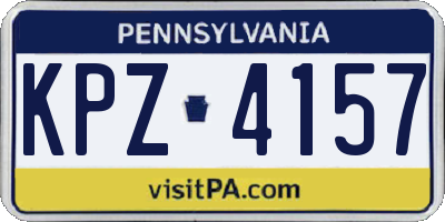 PA license plate KPZ4157