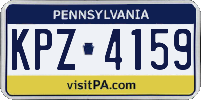 PA license plate KPZ4159