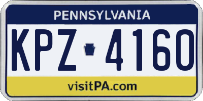 PA license plate KPZ4160