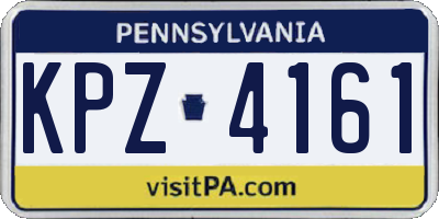 PA license plate KPZ4161