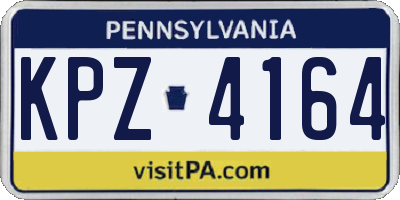 PA license plate KPZ4164