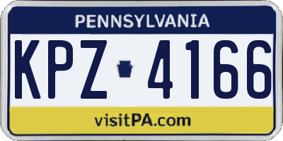 PA license plate KPZ4166