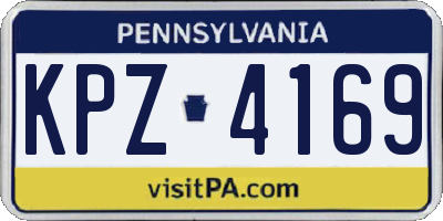 PA license plate KPZ4169