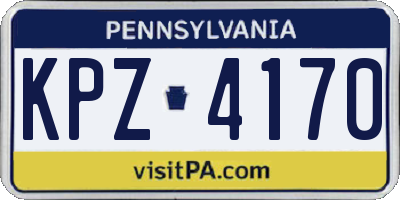 PA license plate KPZ4170