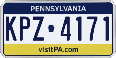 PA license plate KPZ4171