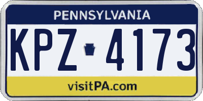 PA license plate KPZ4173