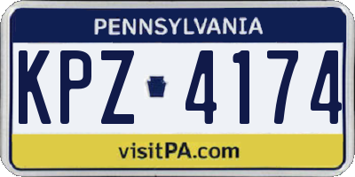 PA license plate KPZ4174
